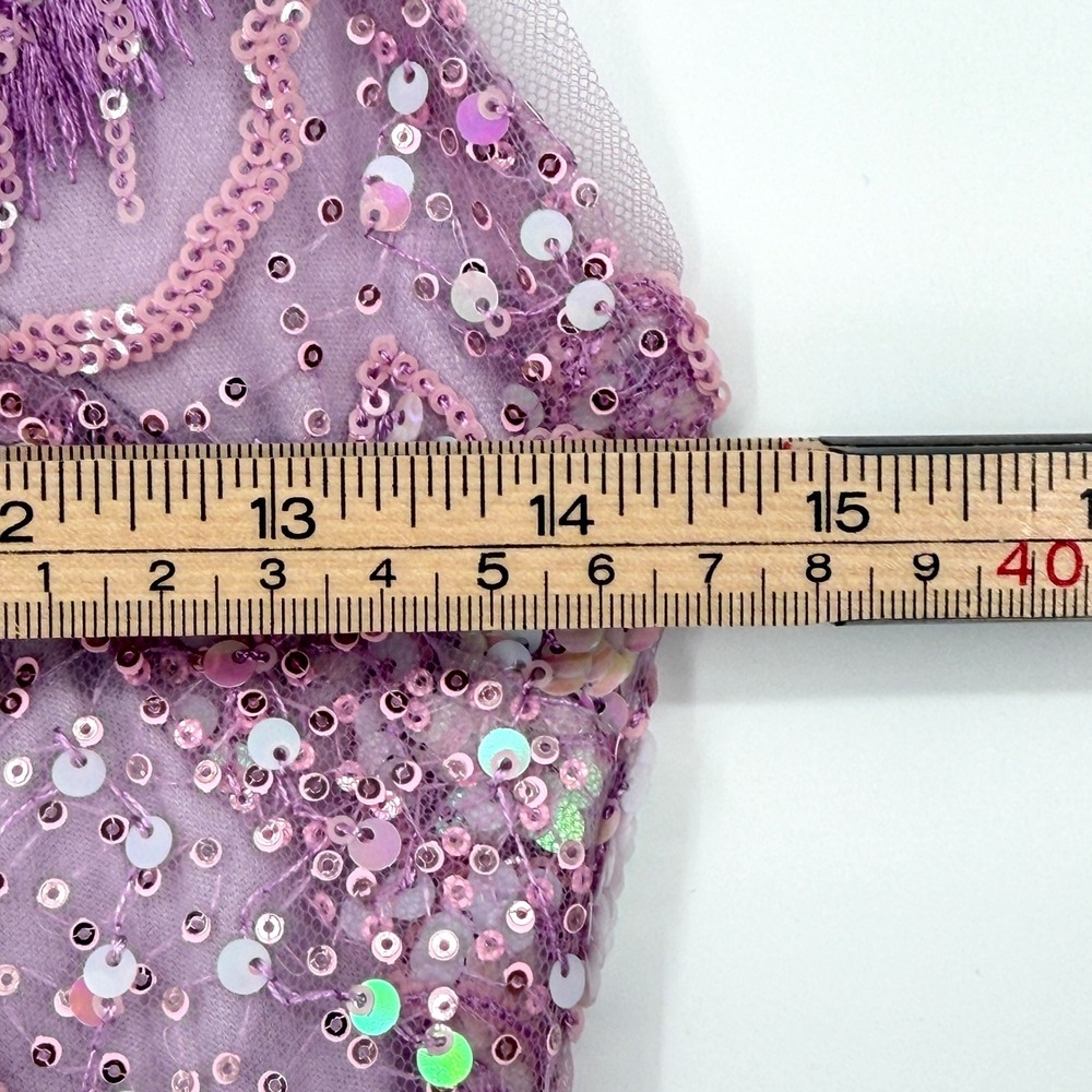 Lulus Get Up and Glow Mini Dress Lavender Sequin Embroidered Butterfly Floral S - Picture 11 of 13